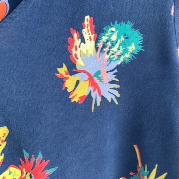 Madewell 100% Silk Novel Tie-Front Top in Bird of Paradise V- neck , size S - Picture 6 of 14